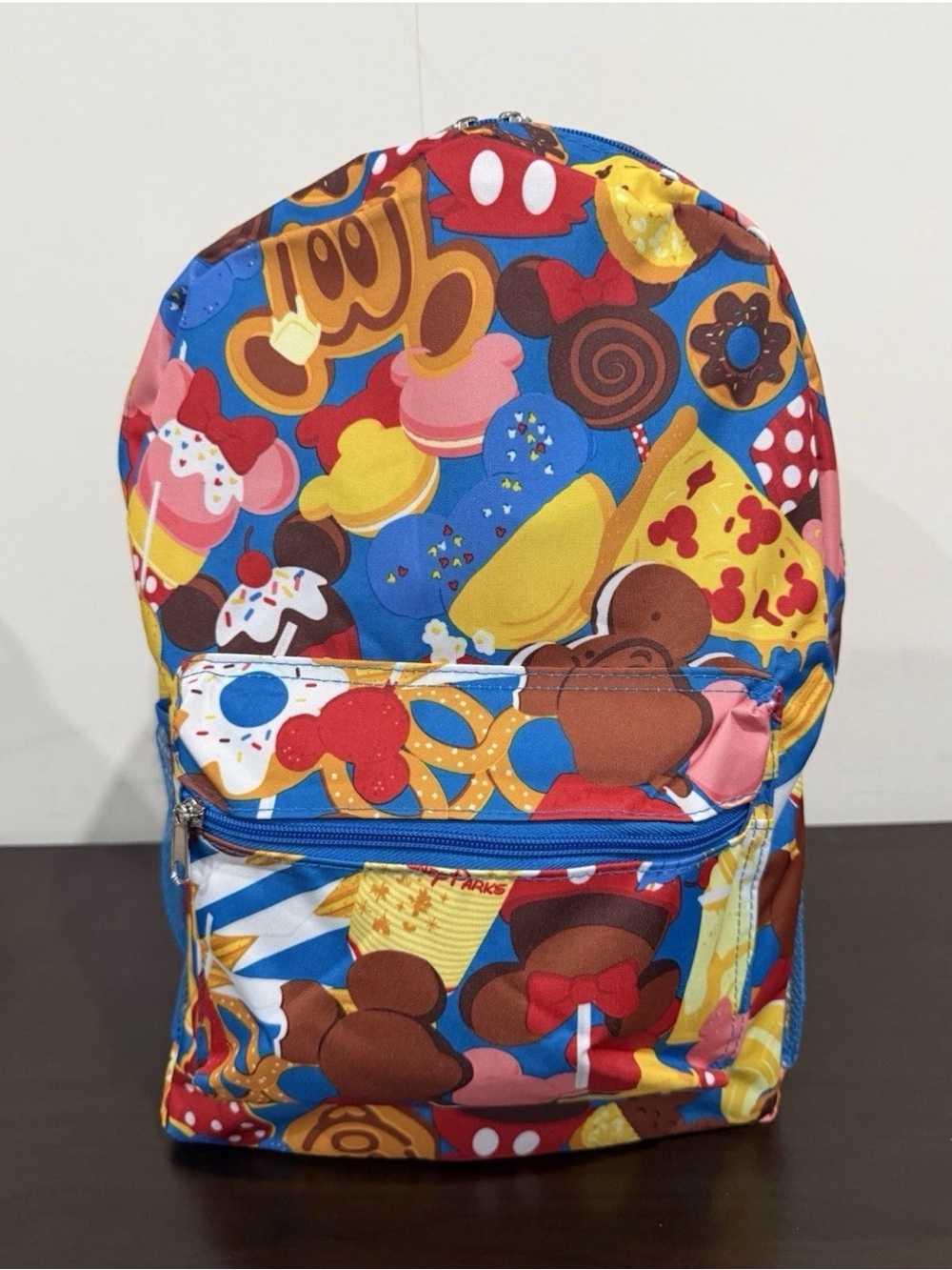 NEW Disney Parks Mickey Food Icons Snacks Treats Full Size Backpack